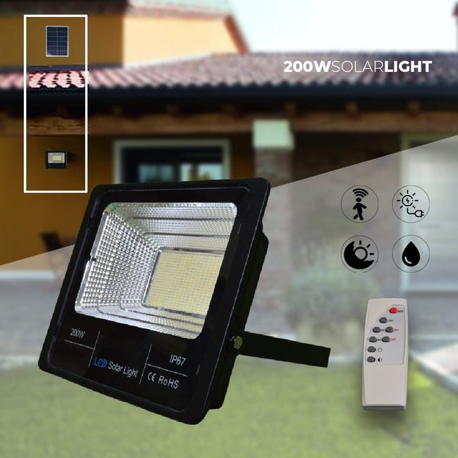 Faretto LED Fotovoltaico da Esterno Con Pannello Solare e Picchetto