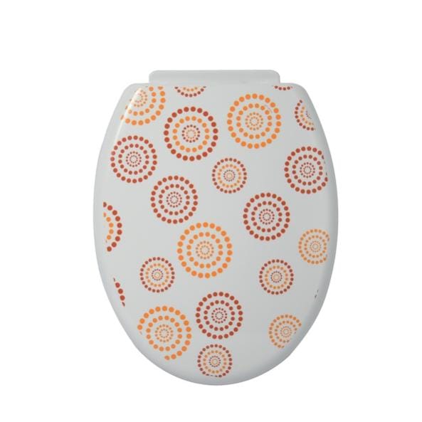 MSV Abattant WC PP DOTS Orange Blanc Charni res PS Leroy Merlin