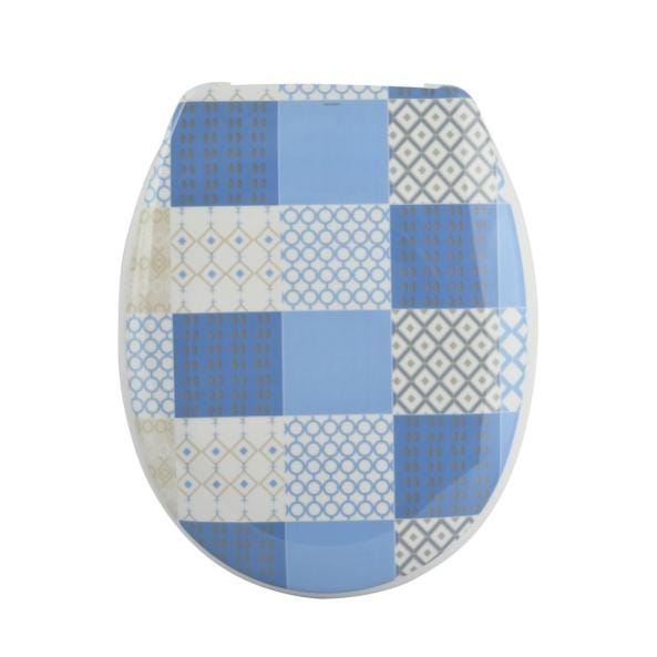 MSV Abattant WC Thermo Dur EFFET CERAMIQUE C ramique Bleu