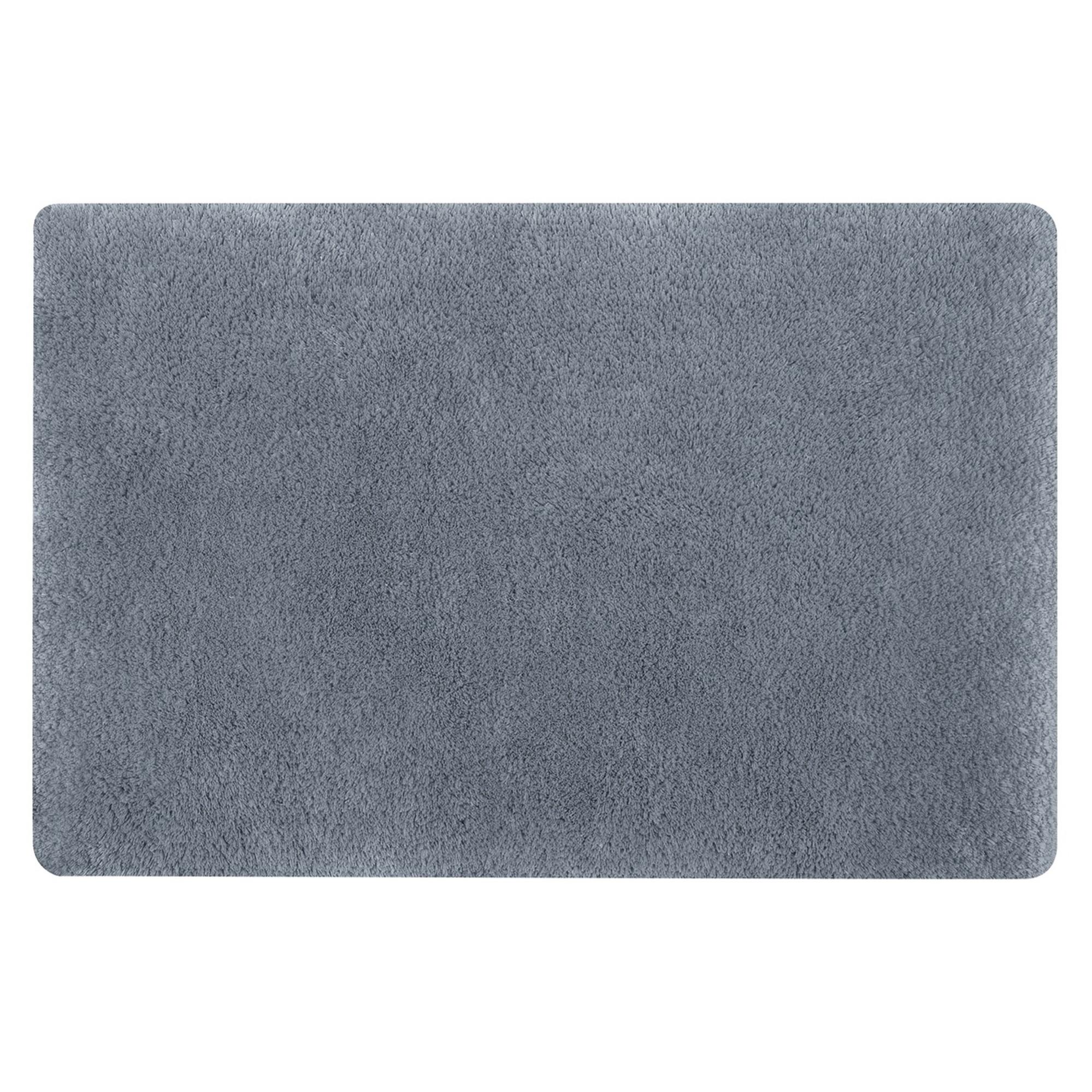 Tappetino Da Bagno Spirella In Microfibra Curve 55x65 Cm Grigio: Morbido, Antiscivolo E Lavabile