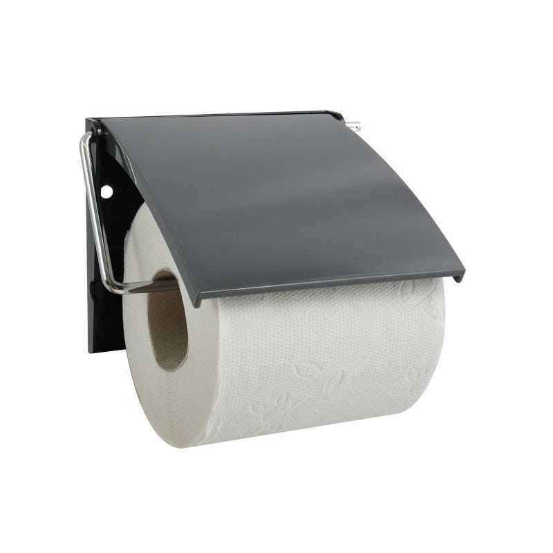 Msv porte rouleau papier wc sur pied avec réserve holly acier noir