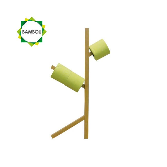 Portarrollos para papel higiénico Vallentuna bambú 12 x 40 x 38 cm
