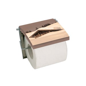 Dérouleur papier toilette bois, naturel, beige et cuivre, mood