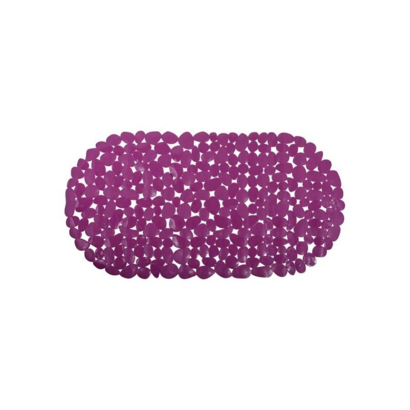 Tapis De Bain PVC Galets Violet 35x68 Cm - Pour Fond De Baignoire/douche - Antidérapant - Absorbant - Microfibre