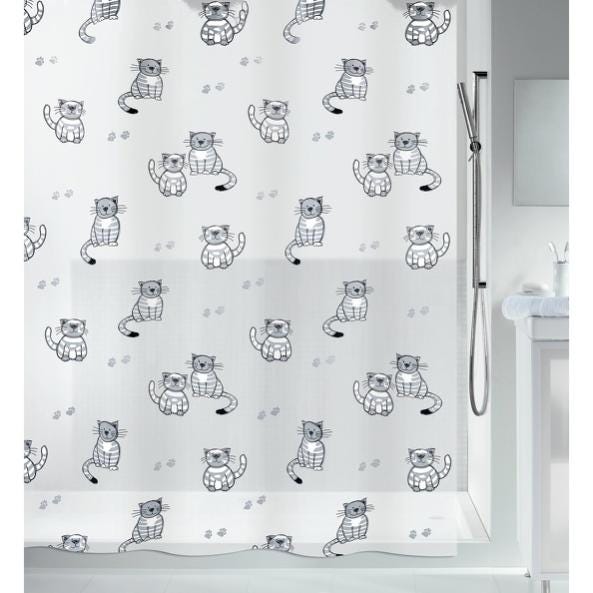 Spirella PEVA Rideau de douche PEVA GARY 180x200cm Gris | Leroy Merlin rideau peva