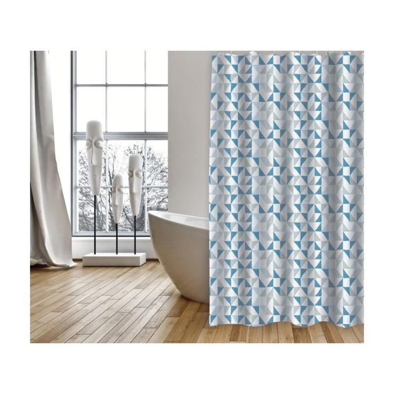 Rideau De Douche Polyester Imperméable 180x200cm Vert - Ourlet Lesté Anti-Moisissure 12 Crochets