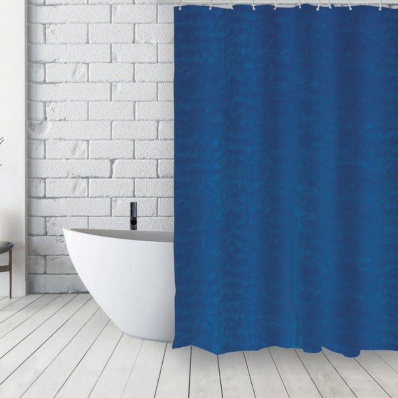 Rideau Douche Étanche Polyester Salle Bain Bleu 180x200 cm
