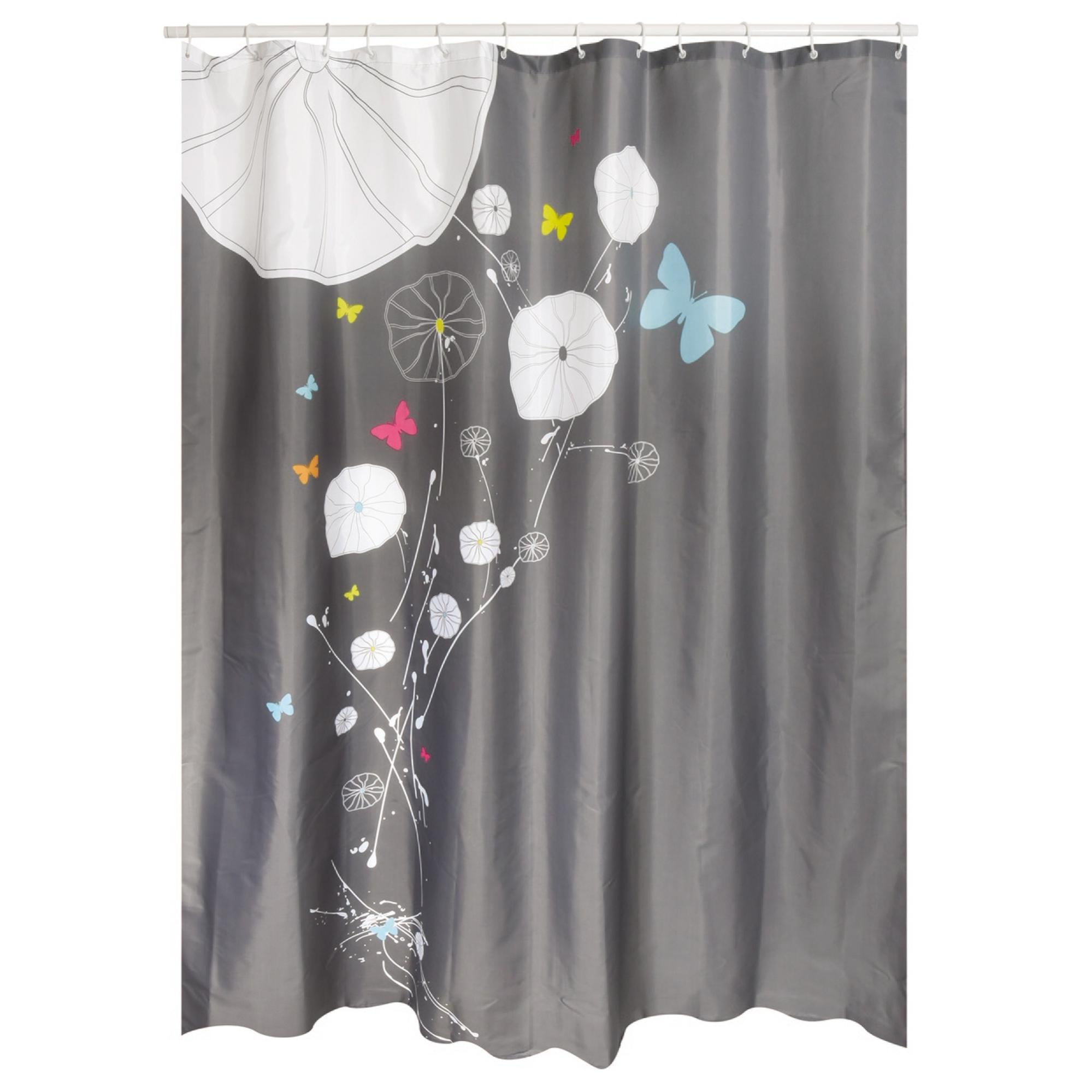Tenda Da Doccia Geometrica 180x200 Cm, Motivi Astratti Grigio E Teal, In Poliestere Impermeabile, Con 12 Ganci, Per Bagno Moderno E Rustico
