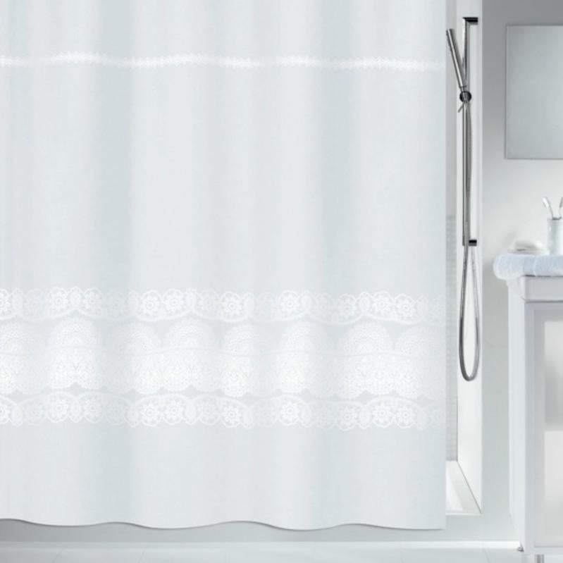 Rideau De Douche Spirella Polyester - 240x180cm Blanc Qualité Premium