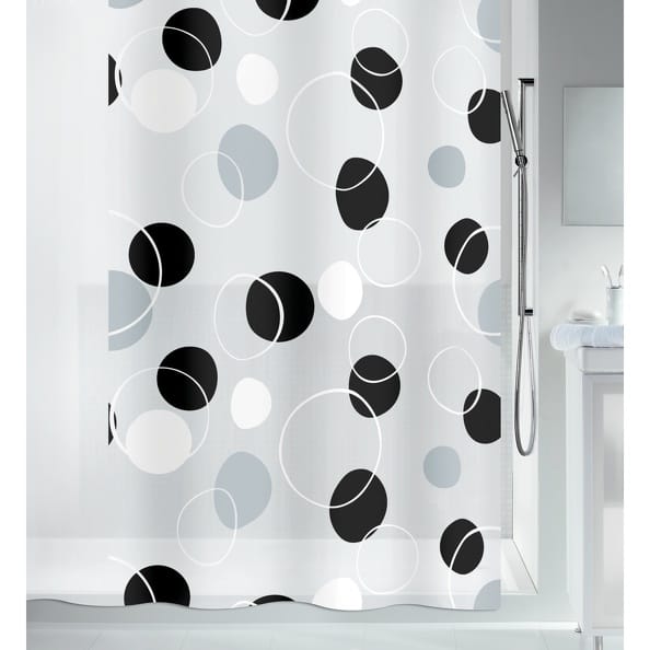 Spirella Rideau de douche PEVA BUBBLE 180x200cm Noir | Leroy Merlin rideau peva