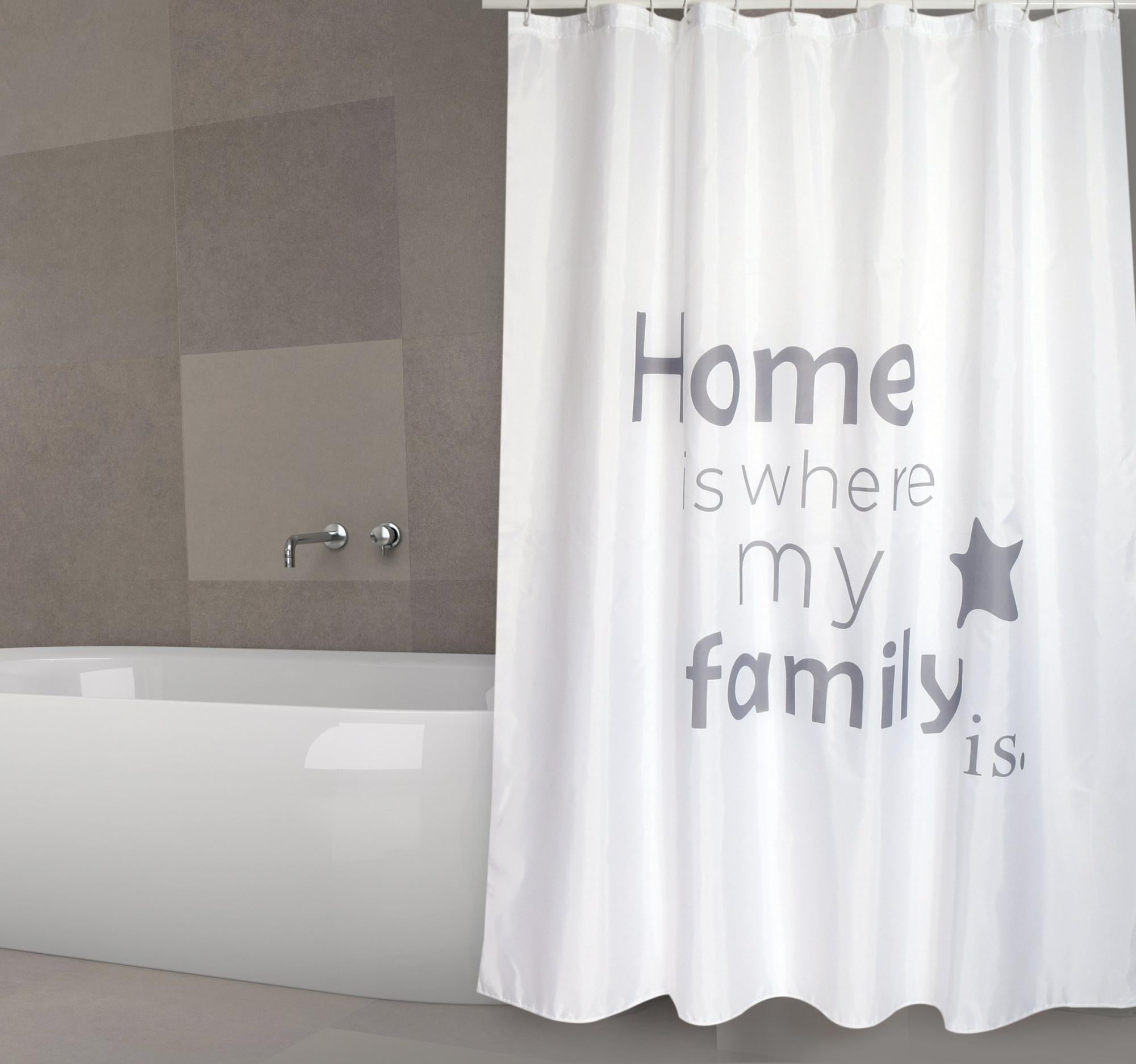 Tenda da doccia Poliestere DOTS 180x200cm QUALITÀ PREMIUM Viola - Anelli inclusi MSV