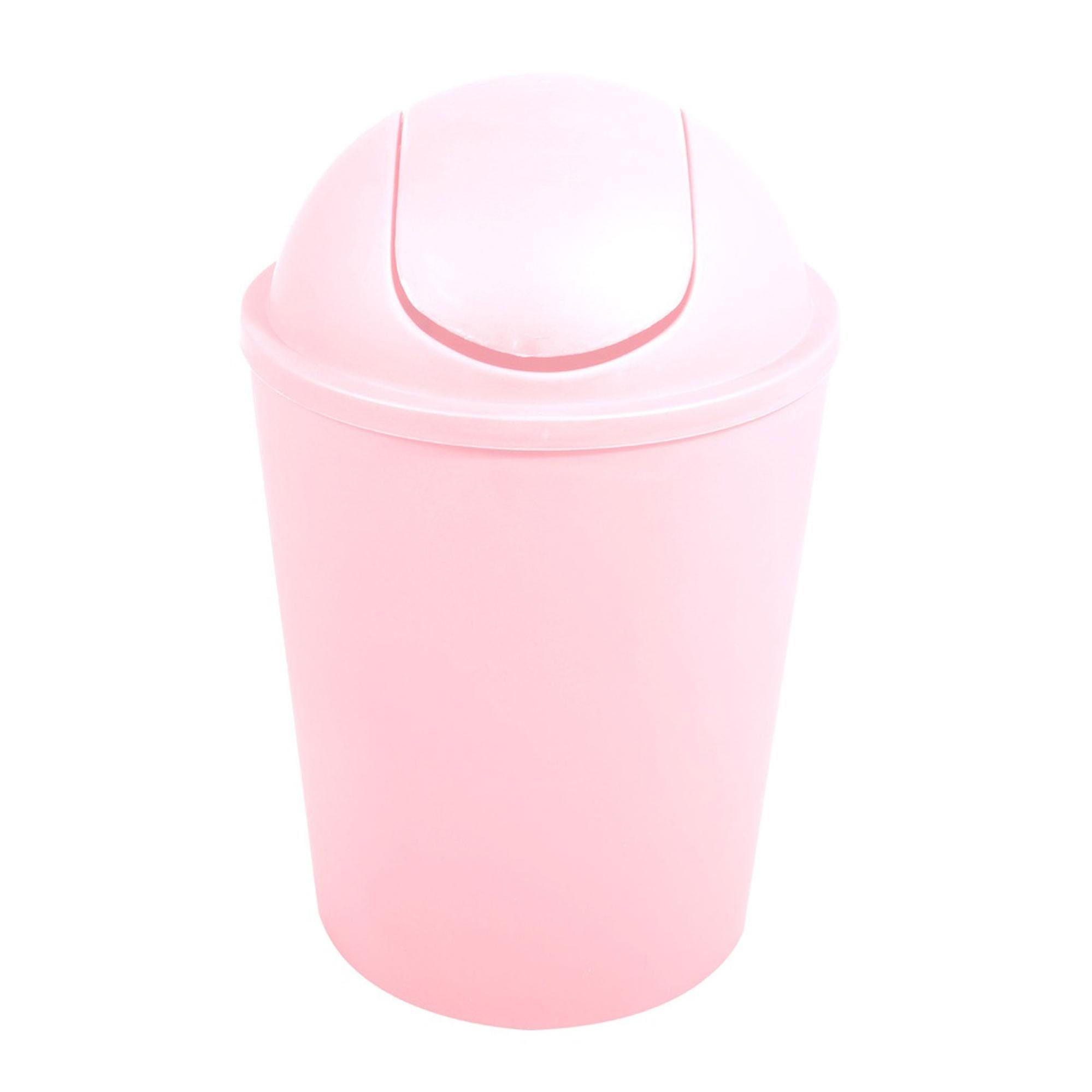 MSV Poubelle à Pédale 5.5L Rose Pastel - Poubelle Salle De Bain Avec Couvercle Basculant - Sans Contact