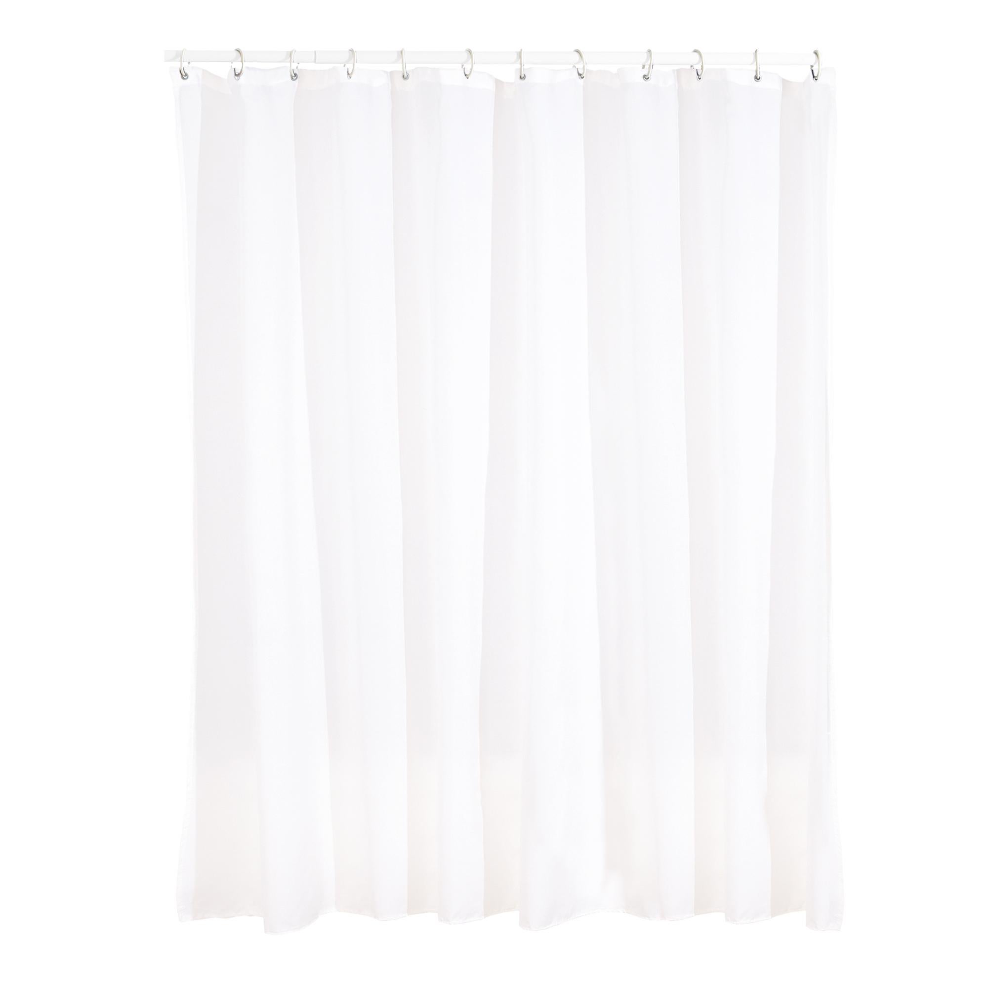 Tenda Doccia Con Gabbiani 180x200 Cm - Bianco - Tessuto Poliestere Lavabile Con Catenella Pesa
