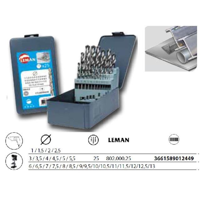 Foret Métal HSS Cobalt 2.5 Mm - Pour Inox, Acier - Longueur 57 Mm - Leman Qualité Professionnelle