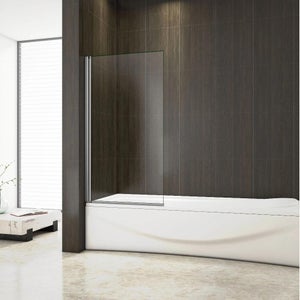 Schulte parete per vasca da bagno 80 x 140 cm, colore bianco opaco, vetro sopravasca  da