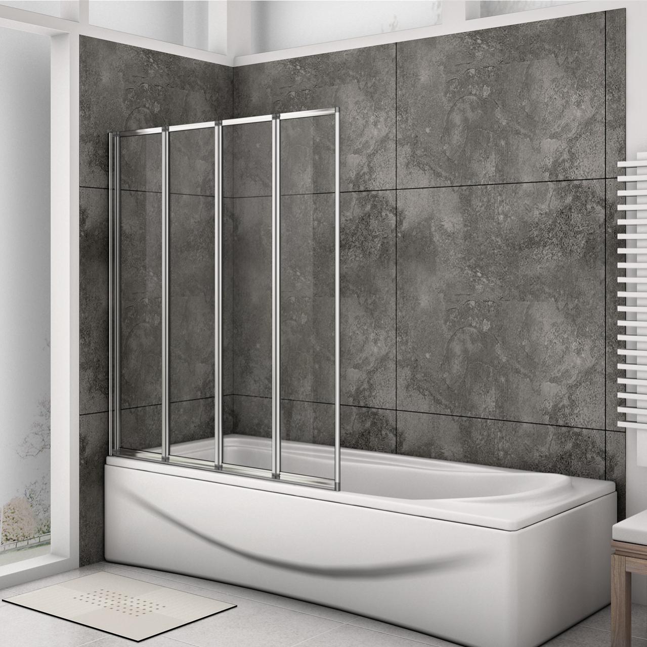 Sopravasca Doccia 100x140 Cm Con 2 Ante Pieghevoli - Vetro Temperato Anticalcare