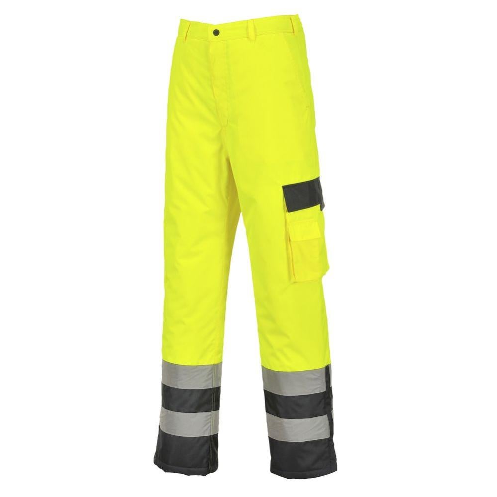 Pantalon Haute Visibilité Multipoche Portwest Doublé Contraste Jaune Marine Xl 89195004
