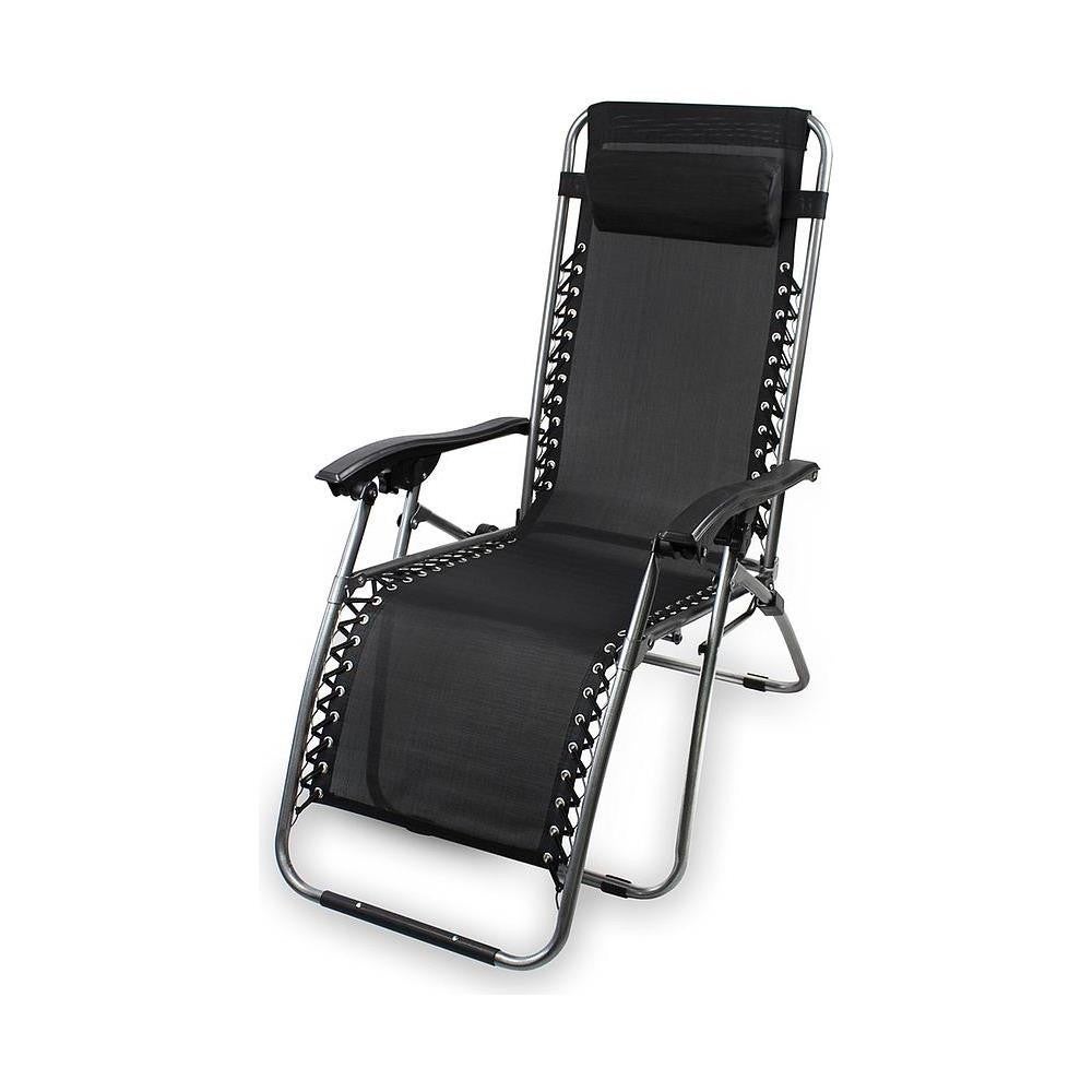 Evertop Chaise De Plage Pliante Et Inclinable Gravit Zero Black Leroy Merlin