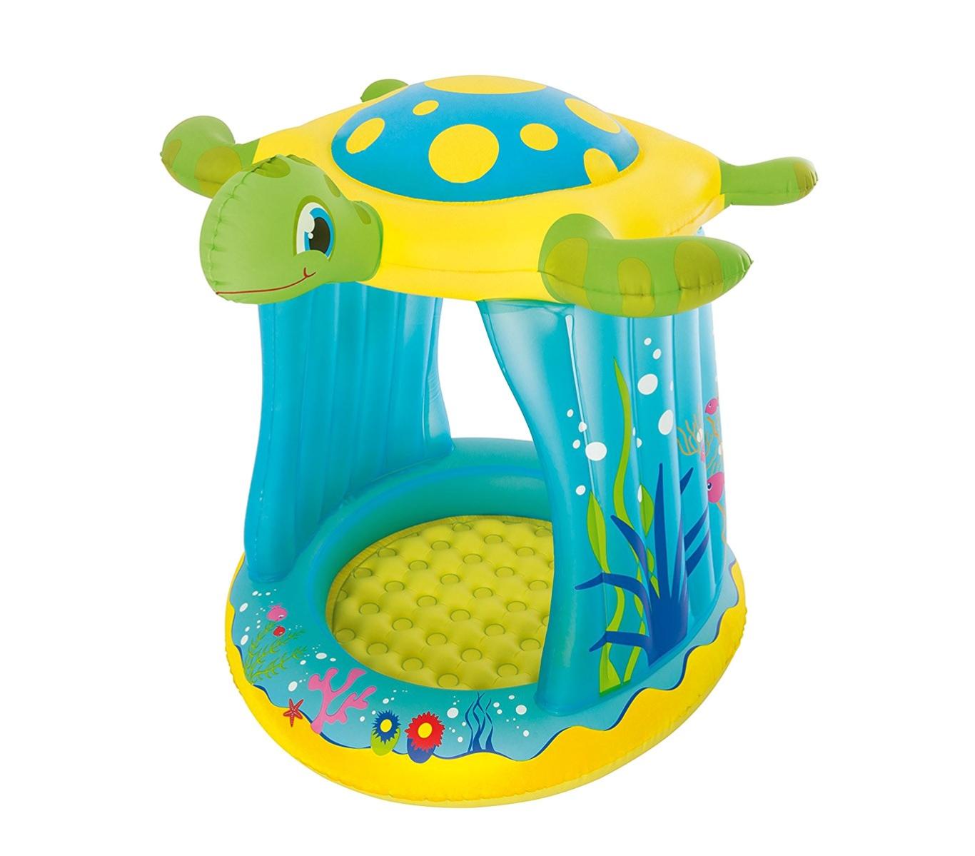 CIYIN Tartaruga Gonfiabile Per Bambini - Galleggiante A Forma Di Tartaruga 150x127 Cm, Portata Max 50kg, Con 2 Maniglie Di Sicurezza, Materassino Per Piscina E Mare, Dai 3 Anni