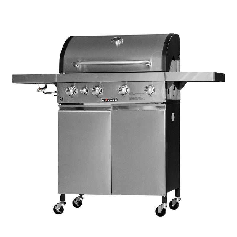 Huertuer rotondo in acciaio INOX maniglia barbecue forcella per casa grill party 