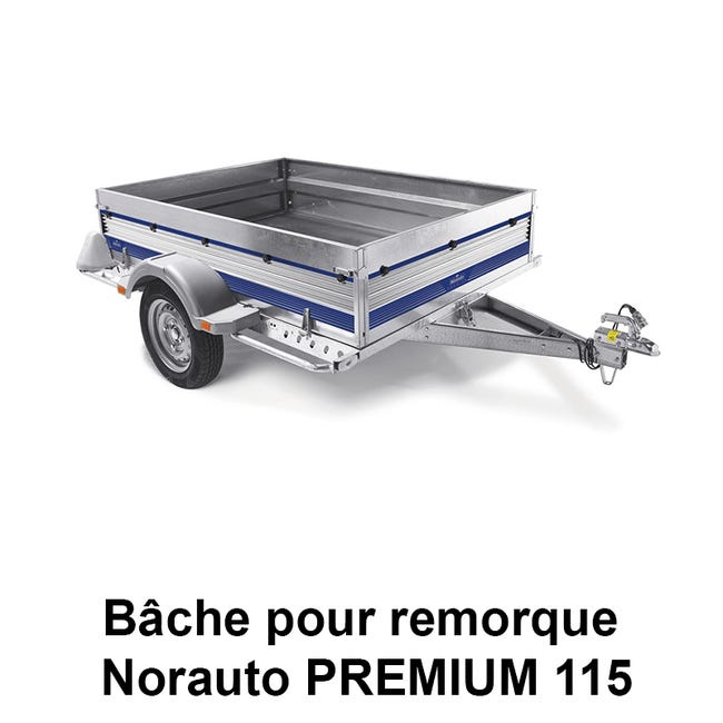 Bâche remorque Norauto Premium 115 Evo - 201 x 116 x 7 cm - PVC 640 g/m²  Gris