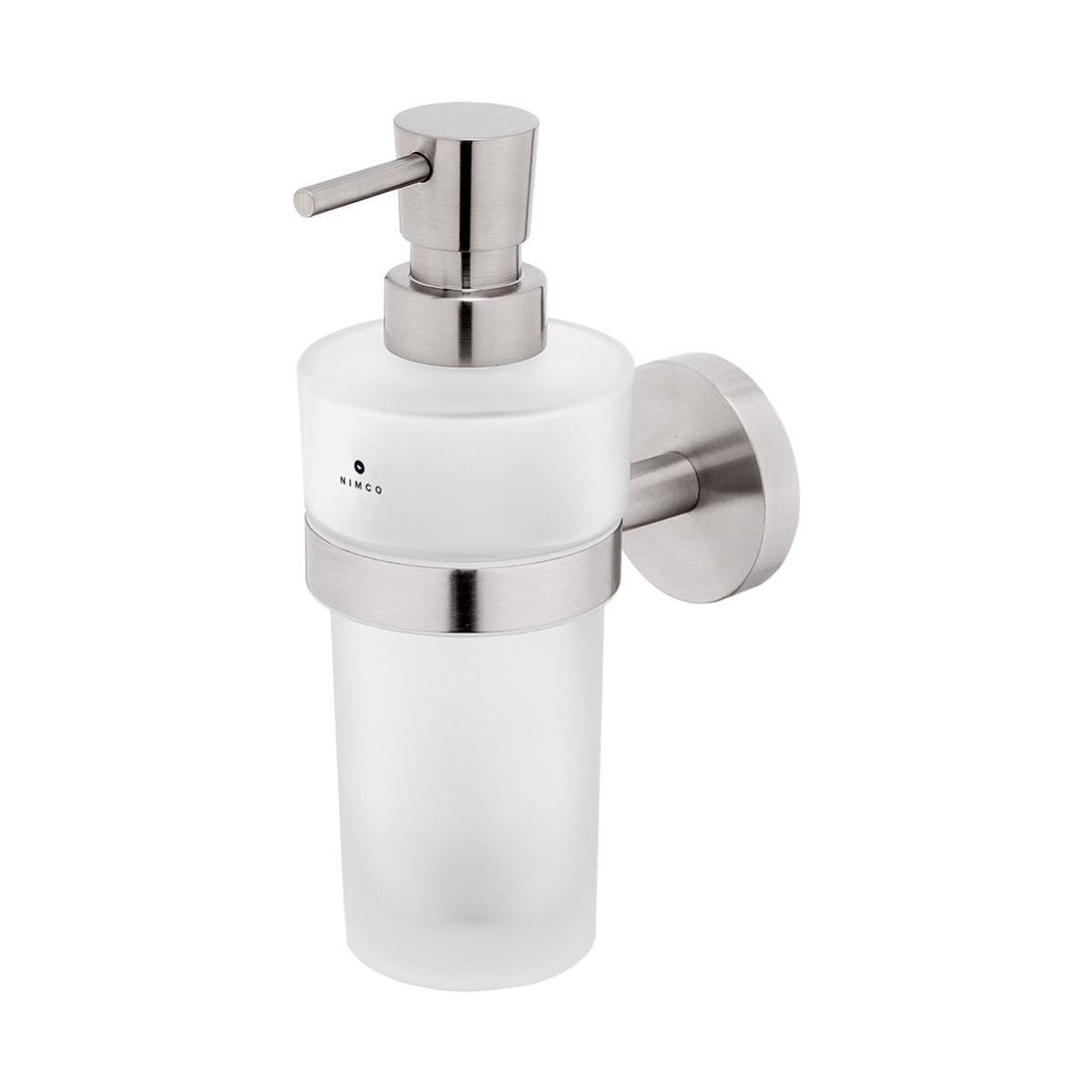 Dispenser Sapone Spirella In Vetro E Acciaio Cromato - Design Elegante Per Bagno, Colore Milo Bianco
