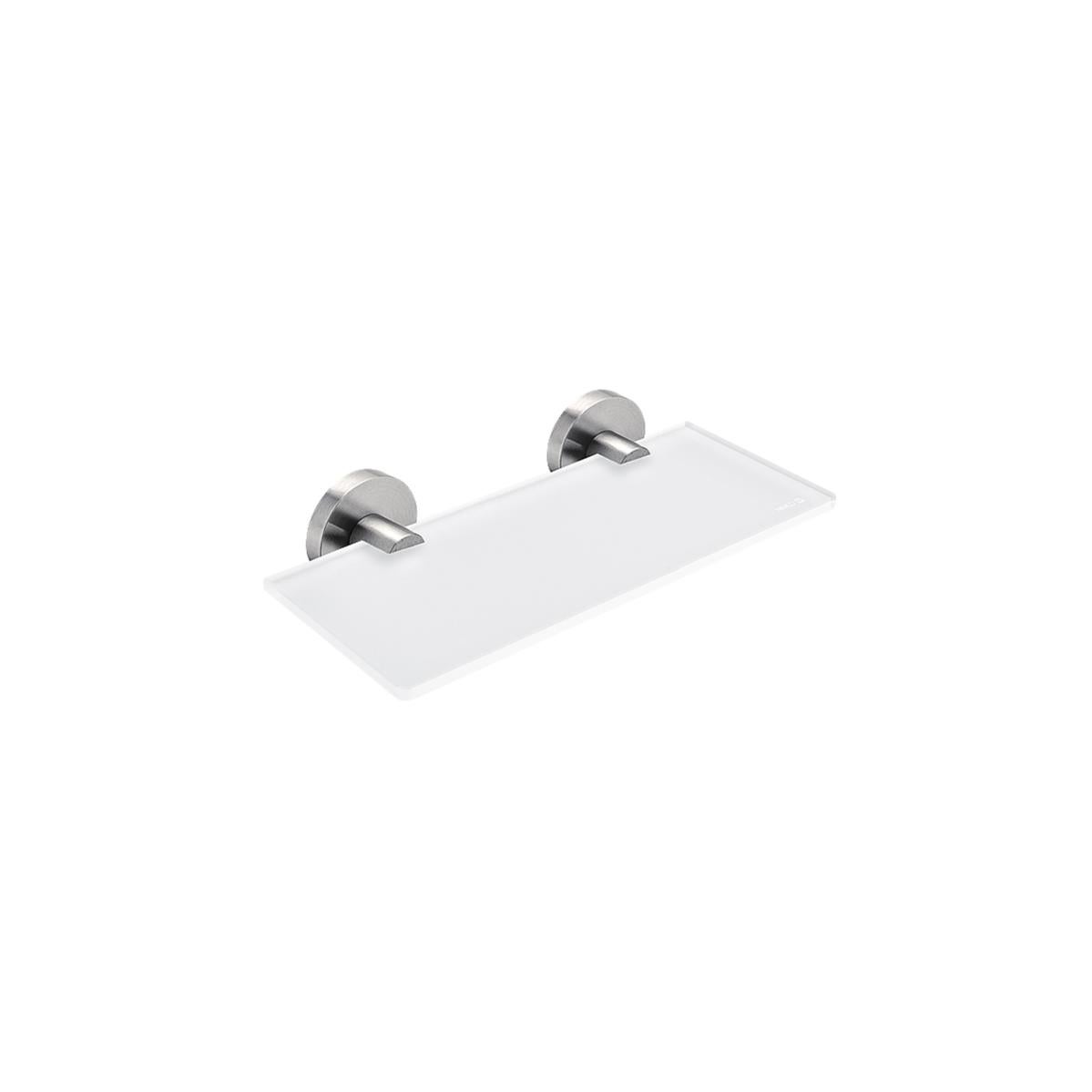 Bisk Mensola Angolare In Vetro Satinato Per Bagno, 24x24x3,4 Cm, Colore Nero, Design Moderno