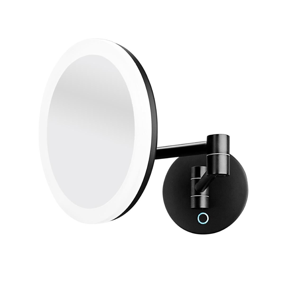 Specchio Da Trucco A Parete Con Luce, Specchio Da Barba Bifacciale Ingranditore 1x10x Da 8 Pollici Per Bagno Con Luce A 3 Colori Specchio Da Trucco Telescopico Ricaricabile 88853159