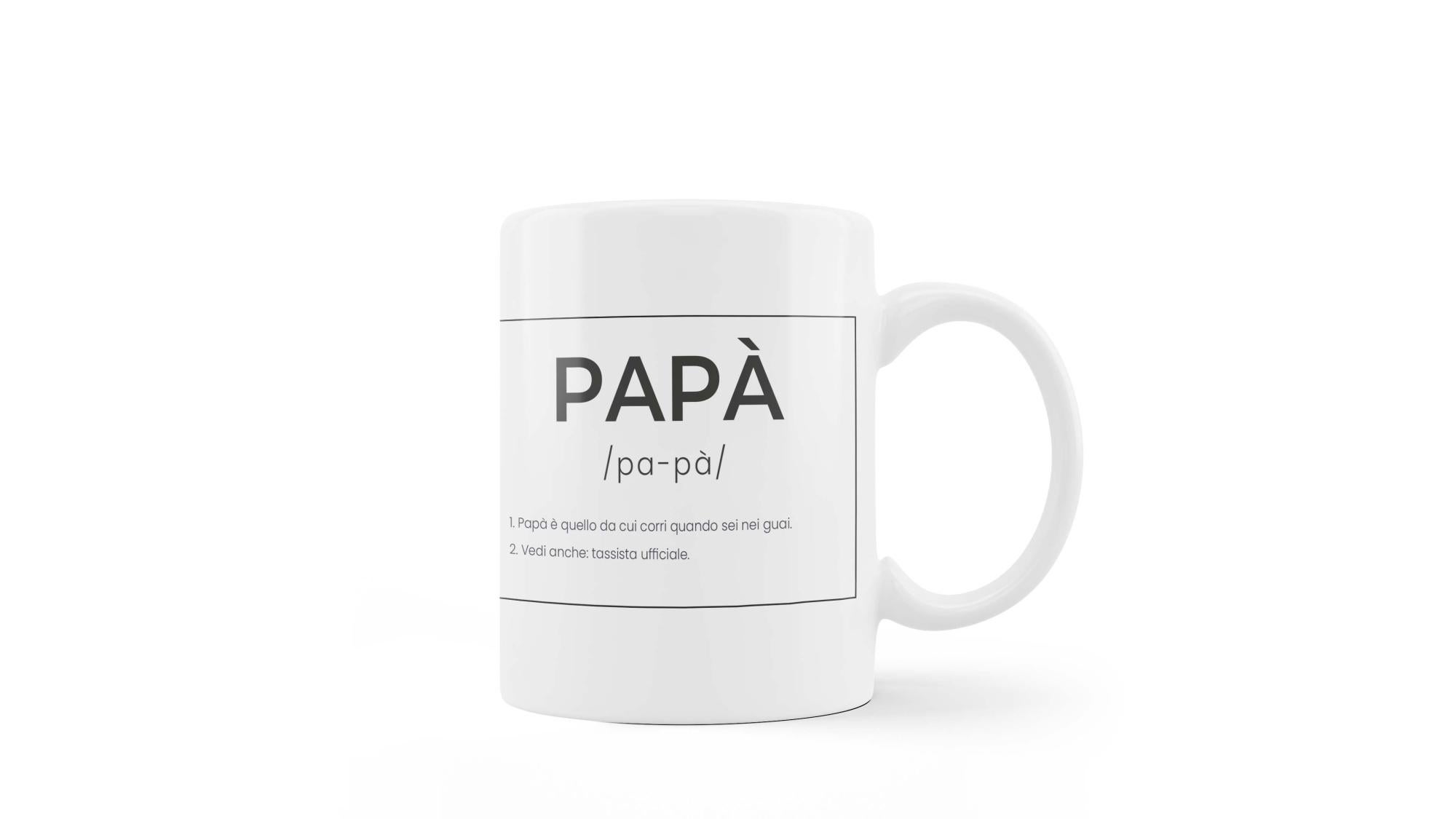 Fisura - Taza Papà. Taza Blanca Con Mensaje Para Padre. Taza De Desayuno Para Regalar El Dia Del Padre 350 Ml Italiano 89203305