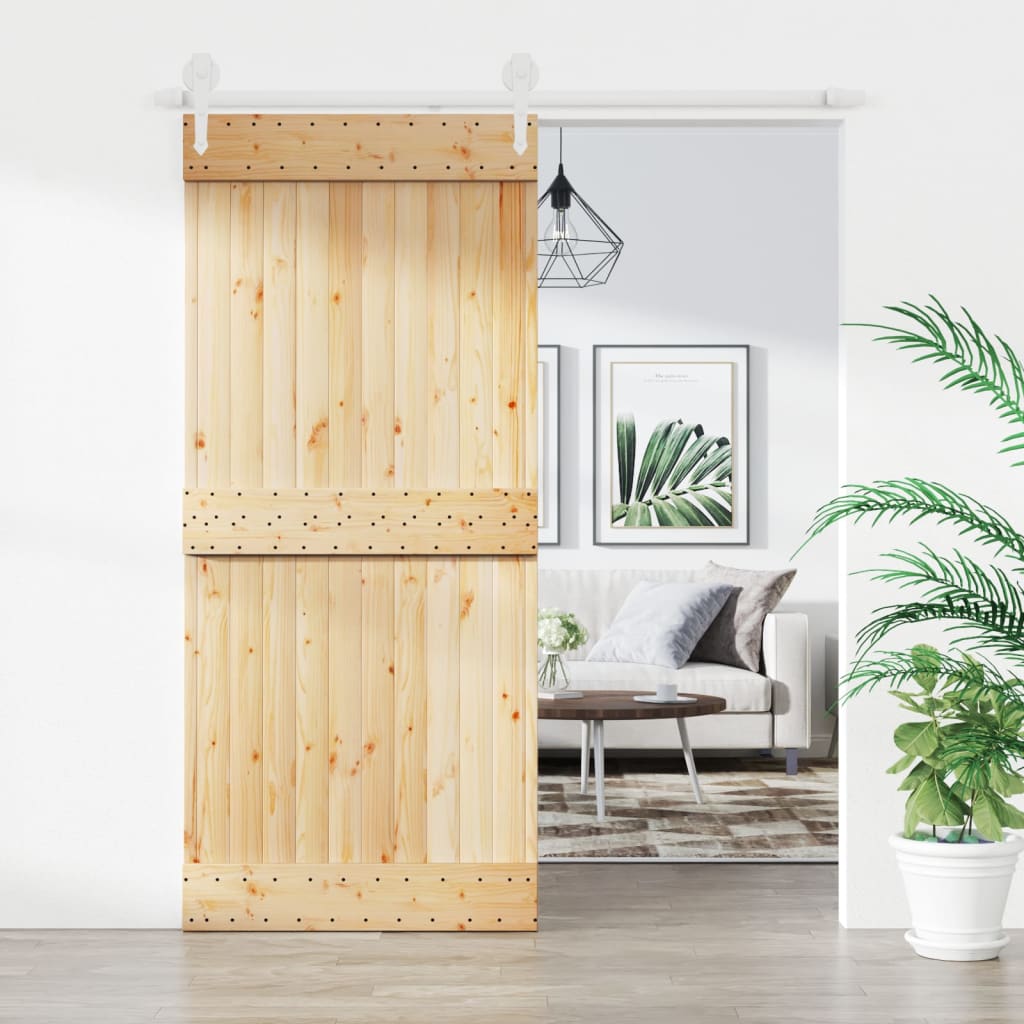 Puerta corredera con herrajes madera maciza de pino 70x210 cm vidaXL