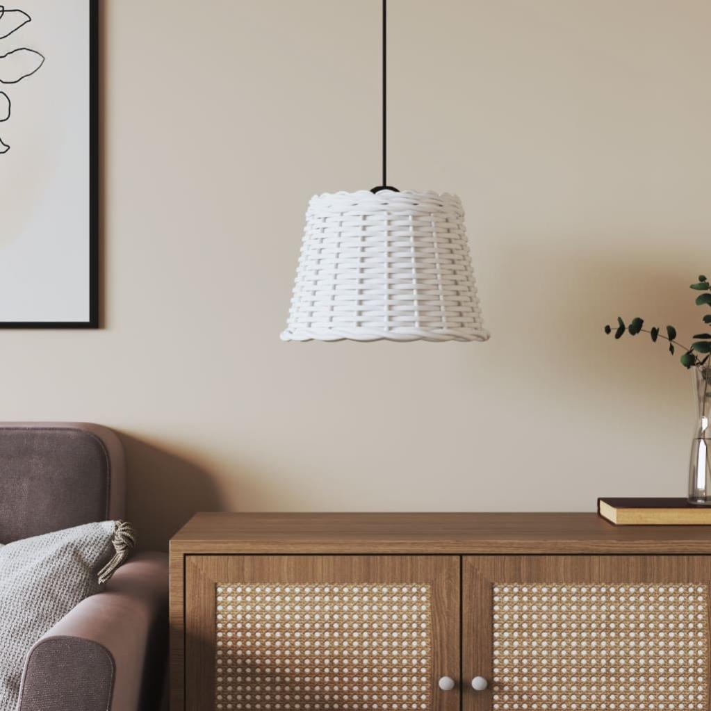 VidaXL Paralume In Vimini Bianco 45x28 Cm - Fatto A Mano, Per Lampade Da Soffitto O Tavolo