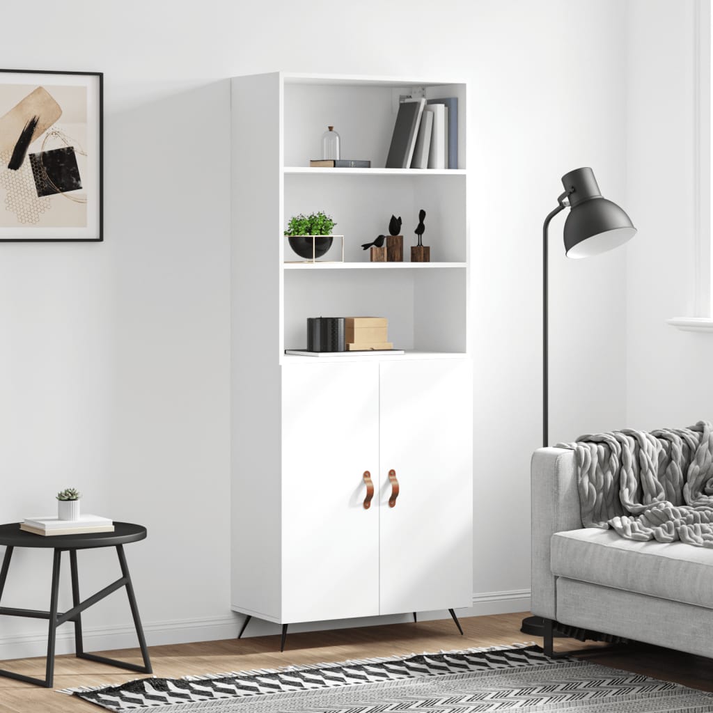 Vidaxl aparador alto madera contrachapada blanco 69,5x34x180 cm
