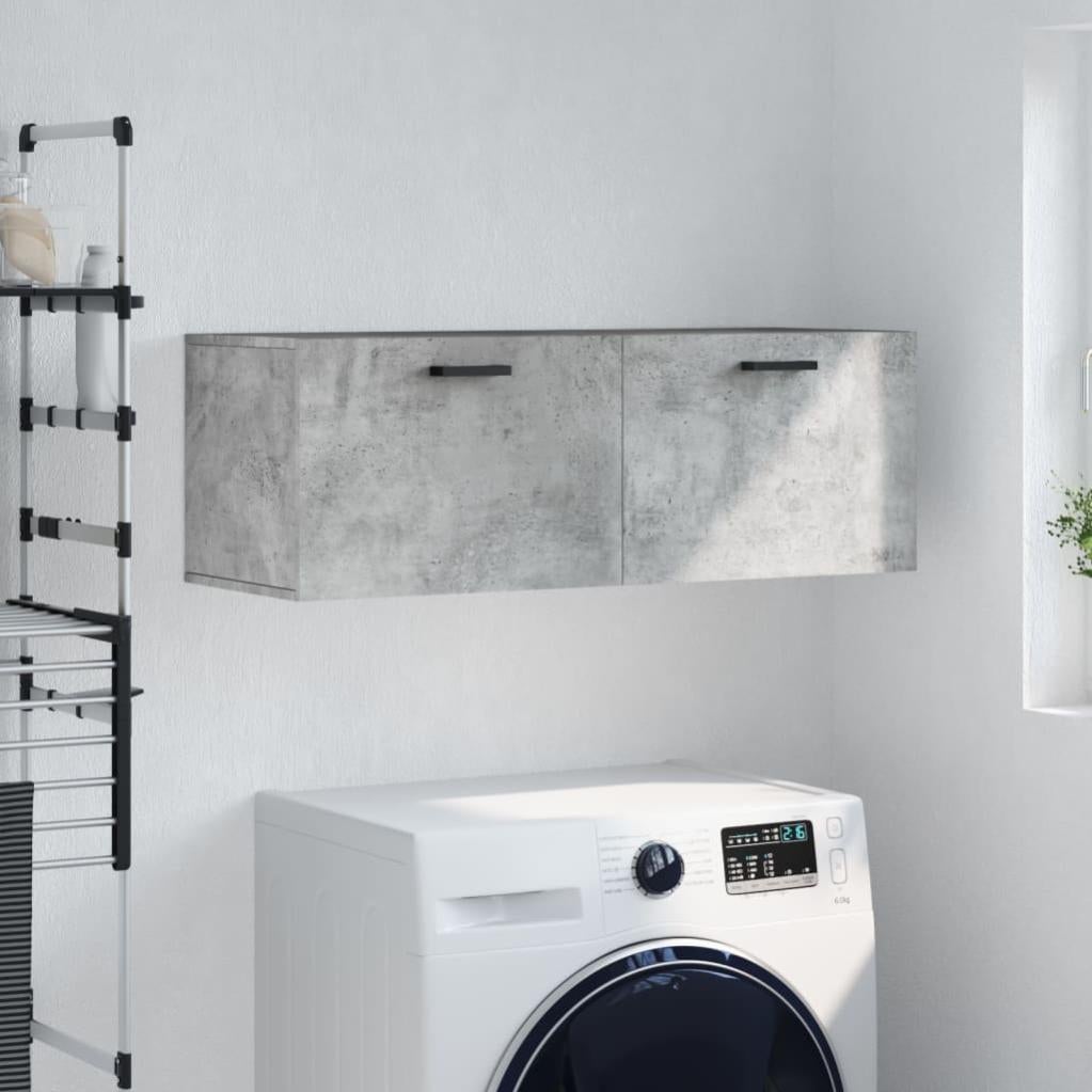 Mobile A Parete VidaXL In Legno Multistrato – Grigio Cemento 80x36,5x35 Cm – Per Soggiorno, Camera E Ufficio