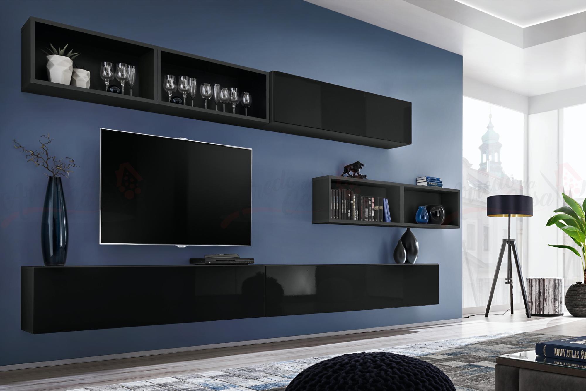 SUMGAR Scaffale Da Parete Nero, Scaffali Galleggianti, Scaffale Sospeso - Foto 6