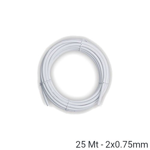 Propart PECE2G75-25-W Rotolo cavo elettrico bipolare 0.75 mm 25 metri H03VVH2-F2G bianco