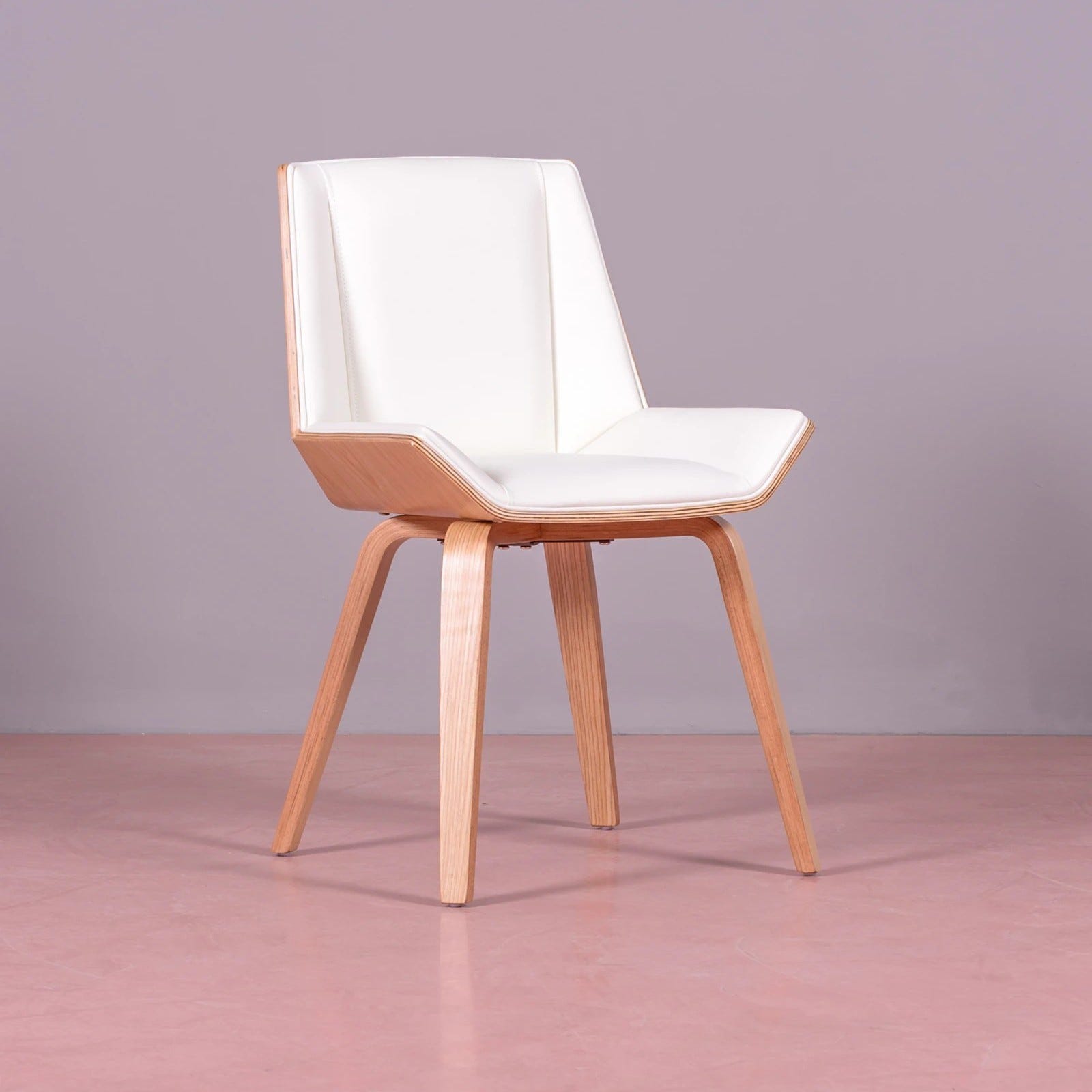 Sedia in legno chiaro di acero con cuscino in similpelle - Nordic S