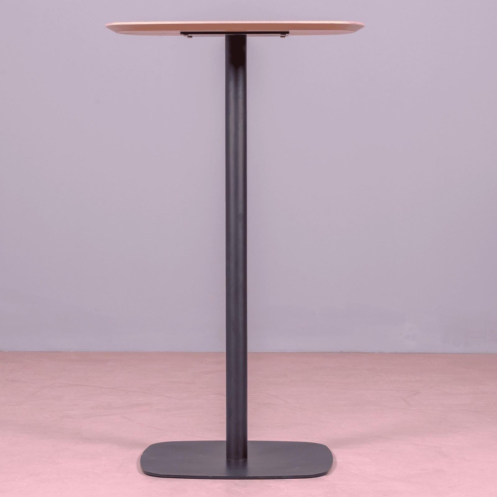 Tavolo Da Bar Industriale Diwhy 105 Cm - Tavolo Alto In Metallo Nero E Legno Massello - Scrivania O Tavolo Da Pranzo 47x50 Cm