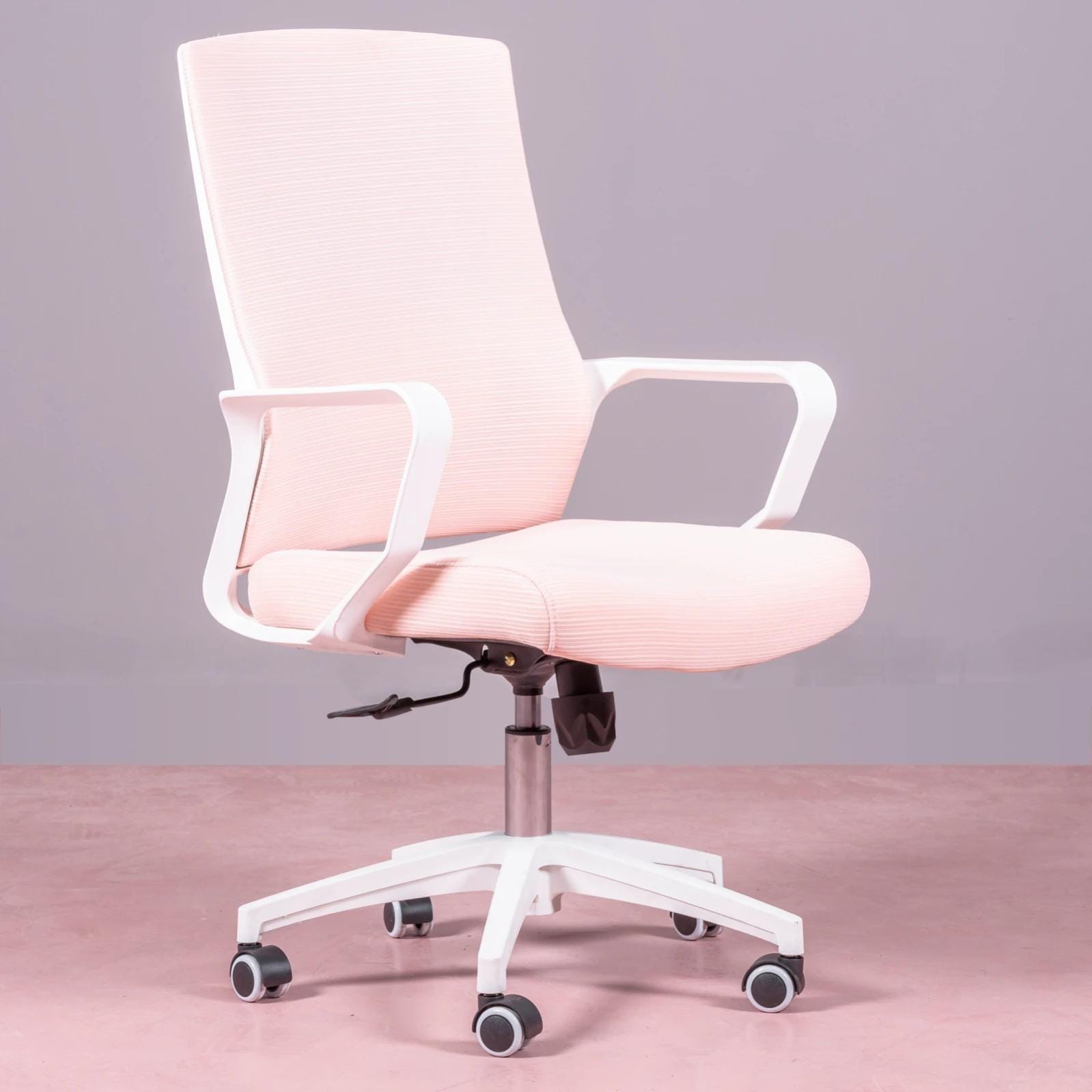 Silla de escritorio ergonomica con ruedas y reposabrazos - Mesh - Nest  Dream - Rosa