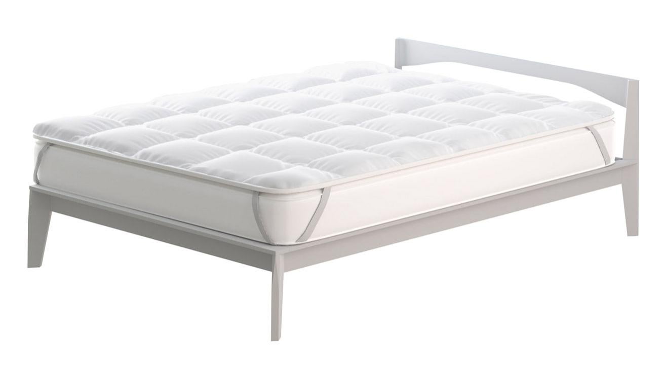 Topper Plus Trapuntato Con Elastici – Morbido, Bianco, Misura Matrimoniale Maxi 180x200 Cm