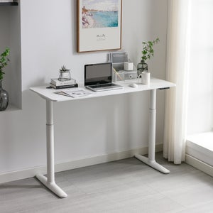 ZAHYS Bureau en bois 140x60 cm avec un plateau blanc - Selsey