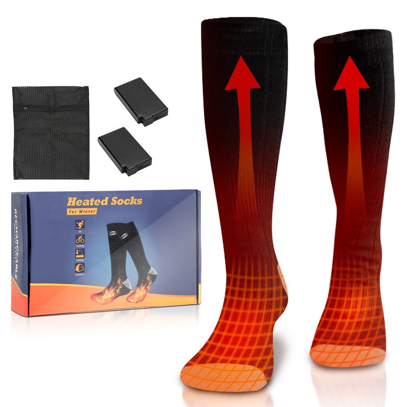 1 paire de chaussettes chauffantes avec batterie électrique rechargeable  pour hommes femmes chauffe-pieds thermiques