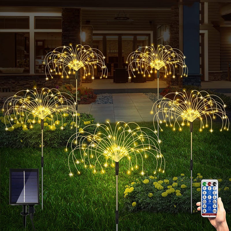 Accessoire luminaires extérieur GENERIQUE ICB Lampes Solaires Feu d' Artifice Jardin LED Imperméables - Pack de 1 - Blanc Chaud