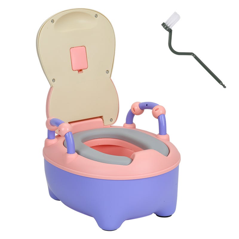 Pot bébé Pot Enfants Trainer Pot WC Siège de Toilettes Pot d'Apprentissage  avec Dossier Matériau PP Rose