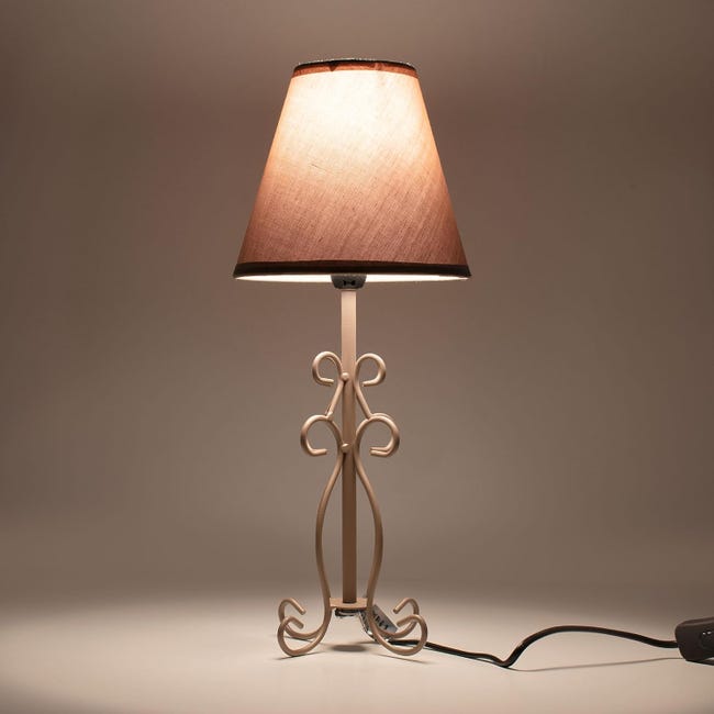 Lámpara de mesita de noche Aneris Beige - Wonderlamp 