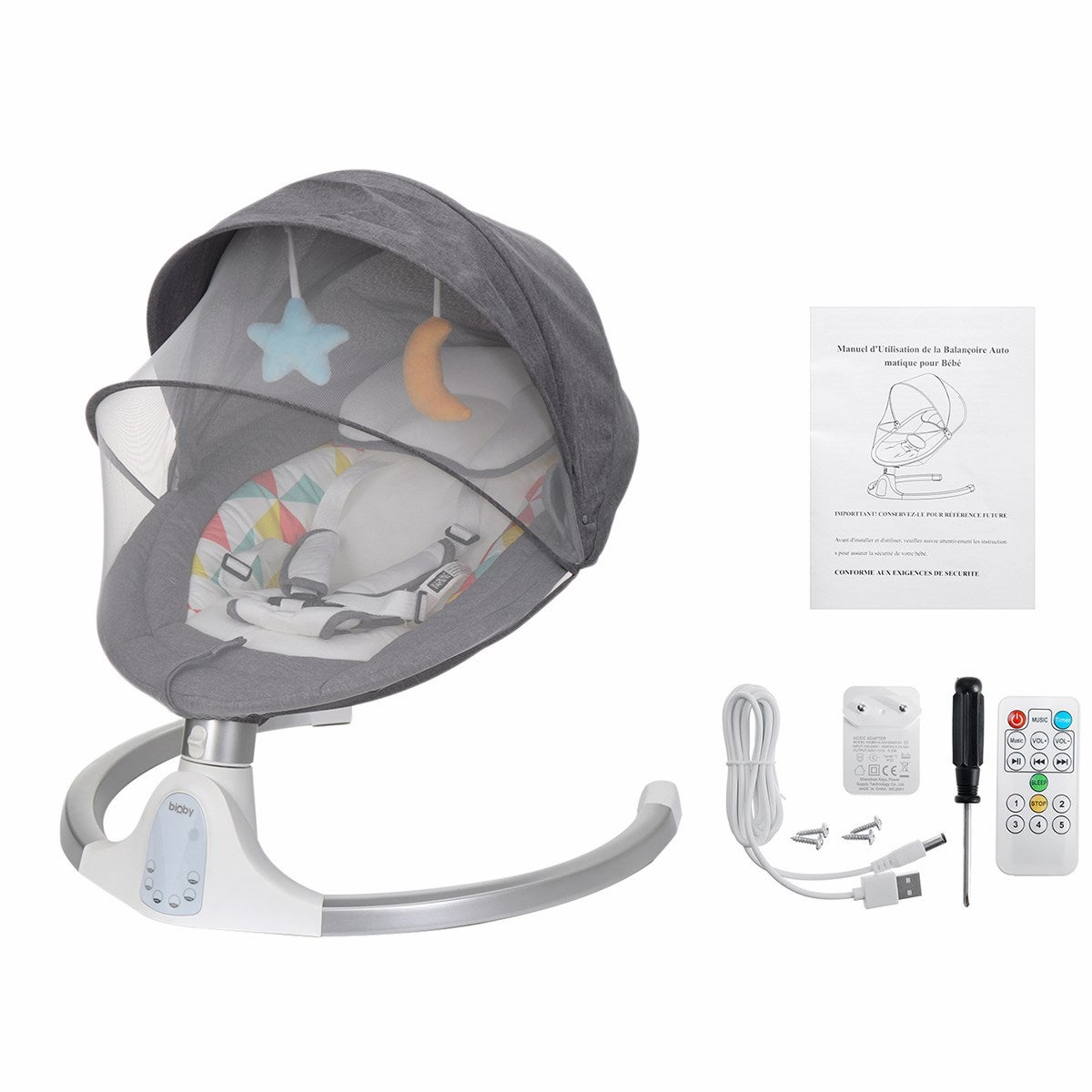 Balancelle Verte Bluetooth Transat électrique pour bébé 0-12 mois,  Balancelle avec télécommande,réglage de l'angle