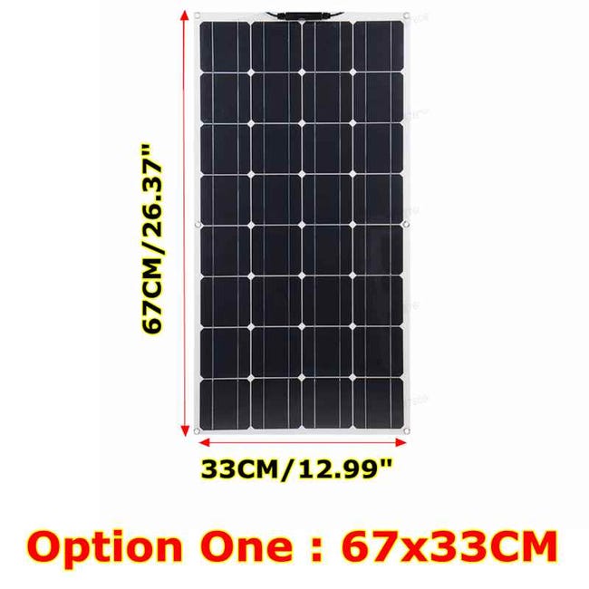 Pannello Solare Flessibile 40W 18V Fotovoltaico Monocristallino 67x33cm