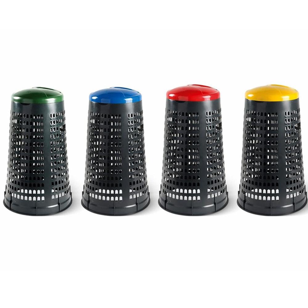 Set 3 trespoli porta rifiuti - capacità 110 litri - bicolor con fondo
