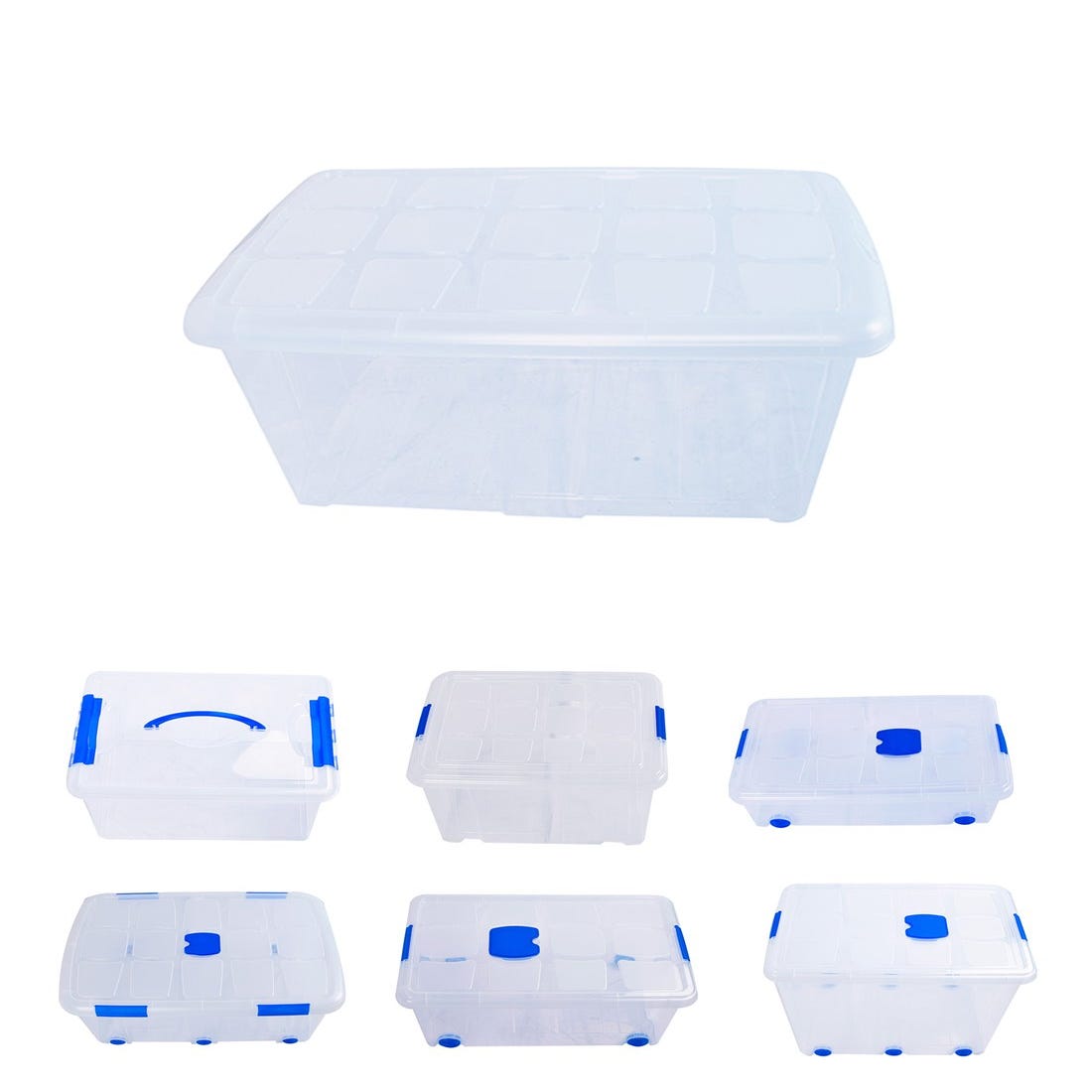 Cajas de Almacenaje Transparentes – Cajas Organizadoras de Plástico con  Tapa, Unidad (60L)