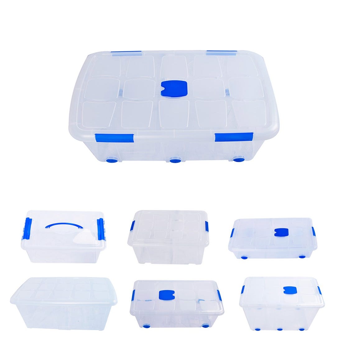 Cajas de Almacenaje Transparentes – Cajas Organizadoras de Plástico con Tapa, Pack 4 uds (30L)