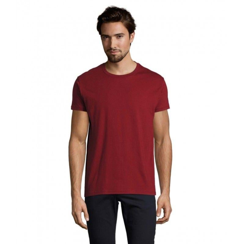 T-shirt à imprimé métallique pour hommes en Rouge
